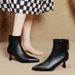 Pointed Toe Short Boots For Women 2025 Autumn Winter New Women's Boots White High Heel Boots Women's Stiletto Mid-Calf French Styl_vogvips.com