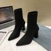 French High-heeled Ankle Boots For Women 2025 New Spring And Autumn Single Boots_vogvips.com
