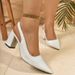 Women's Pointed Toe High Heeled Sandals Summer Fashionable Versatile Open Back Breathable Simple Crocodile Pattern_vogvips.com