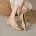 Square-toed Low-heel Shallow Single Shoes For Women, Soft Leather Mom 2025 Spring And Autumn Flat Work Shoes, Black_vogvips.com