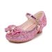 High Heels Spring New Children's Princess Versatile Soft Sole Silver Crystal Little Girls' Performance Leather Shoes_vogvips.com