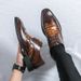 Euro Step Formal Business New Brogue Casual Large Size Pointed Leather Groom Wedding Shoes_vogvips.com