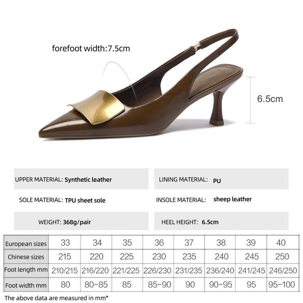 Cameido Women's High-heeled Shoes With Pointed Toes And Metal Square Buckles. These Are Thin-heeled Peep-back Sandals._vogvips.com