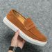 New Fashion Genuine Leather Retro Business Men's Casual Shoes Black Daily Office Loafers One-step Driving Party Dress Wedding Men's Shoes_vogvips.com