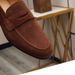 Men's Casual Shoes Suede Genuine Leather New Business Slip-On Loafers Coffee Color_vogvips.com