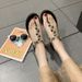 Women's Foreign Trade With Flat Heel, Thong Design, Rhinestone Ankle Strap, Herringbone Style Beach Sandals For Women_vogvips.com