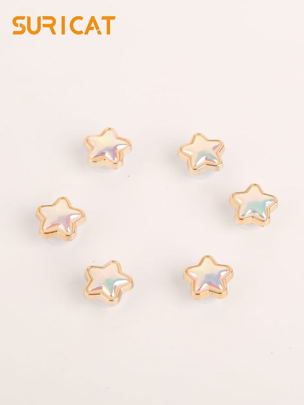 6/12/18-piece Gradient Star Shoe Clip DIY Decoration, Multi-functional Shoe Accessory Suitable For Women's Sandals, Slippers, Beach Bags,_vogvips.com