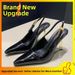 Spring Mini Gold Bar Sandals, Low Cut Square Toe, Patent Leather, Open Side Toe, High Heel, Metal Buckle, Pointed Toe, Fashionable Women's Shoes_vogvips.com