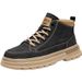 Men’s Shoes Martin boots men's winter plus velvet thick warm high top work boots British retro men's shoes mid top snow cotton shoes_vogvips.com