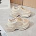 Women's Fashion Chunky Platform Sneakers With Rhinestones - Breathable Comfort, Casual Style, And Height Boost Breathable Casual Sports Shoes_vogvips.com