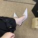 2026 Spring New Arrivals: European And American Style Pleated Stiletto Pointed Toe Closed-toe Shoes With Open Back, Dark_vogvips.com