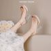 Crystal Glass Transparent High Heels For Women, Spring/Summer Chunky Heel French Sandals, 2025 New Women's Shoes_vogvips.com
