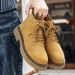Blue Round Head High Top Medium Tube Thick Bottom Heightening Boots Martin Boots Men_vogvips.com