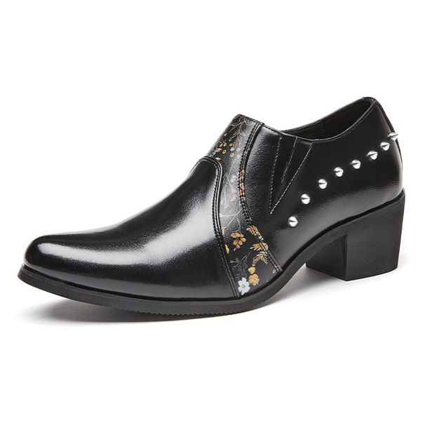 Cross-Border Retro High Heel Pointed Leather Men, Large Size Business Formal Casual Shoes, European And American Fashion_vogvips.com