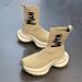 2025 New Women's Sock Spring And Autumn Elegant Versatile Slim Thick Sole Height Increasing Fashion Trendy Elastic Short_vogvips.com