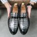 New Fashion Men's Brown Business Casual Loafer Shoes Daily Office Black Buckle Monk Men's Shoes One Foot Cover Banquet Dress Wedding Leather Shoes_vogvips.com