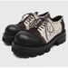 Men's Distressed Style Derby Shoes With Chunky Rubber Sole, Retro Suede Upper & Contrast Stitching, Round Toe Casual Footwear For Youth_vogvips.com