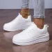 Women's Casual Sports Thick Bottom Low Tops Lace Up Vulcanised Shoes Lightweight Rubber Soled Winter Season Adult_vogvips.com