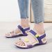Sandals Summer 2025 New Velcro Easy To Match Student Soft Sole Beach Flat Bottom Large Women's Shoes_vogvips.com
