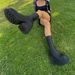 New Winter Platform Round Toe Side Zipper 40-43 Low-Top Punk Women's Boots_vogvips.com