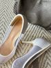 2026 Summer New White Mesh Pointed-Toe Heels With Gradient Crystal Embellishment, Elegant Bridal & Evening Wear_vogvips.com
