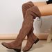 Plus Size Over-the-Knee For Women Slimming High Tube Martin Low Heel Single Flat Boots_vogvips.com