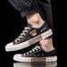 Bear cartoon canvas shoes low top teenage student men's shoes 2024 new trend everything soft sole breathable board shoes_vogvips.com