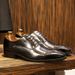 New Leather For Men, Classic Three Joint Lace Up Gentlemen's Wedding Toe Layer Cowhide Shoes, Elegant Men's Shoes_vogvips.com