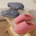 Cotton Women, Autumn And Winter 2025, New Thick Soled Home Indoor Confinement Shoes, Couple Plush Slippers For Men_vogvips.com