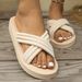 Cross Slippers Women Wear Summer Beach Vacation Flip-flops With Thick Soles Non-slip_vogvips.com