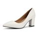 Business Professional High Heels For Women, Formal Pointed Toe Shallow Mouth Single Matte Black Thick Heel Work Shoes,_vogvips.com