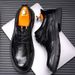 Men's Classic Derby Shoes - Formal & Business Casual Leather Oxfords With Rubber Sole, Comfortable & Durable For Office, Wedding, And Daily Wear_vogvips.com
