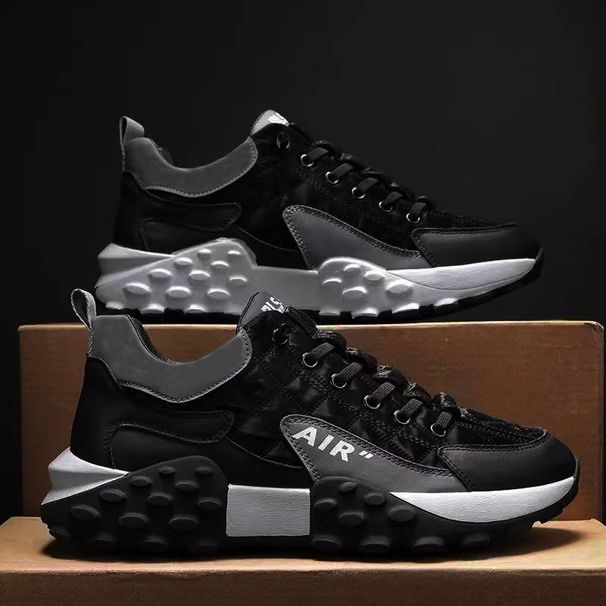 Men’s Shoes Soft Bottom Sneaker Thick Bottom Non-slip Daddy Shoes Trendy Running Shoes Casual Argan Shoes_vogvips.com