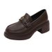 Chunky Sole Dress Loafers Elegant Slip On Shoes With Decorative Buckle For Daily Office Wear_vogvips.com