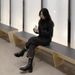 Korean Niche Trend Square Toe Chunky Slim Back Zipper Low Heel Mid-Calf Bare Martin Boots For Women_vogvips.com