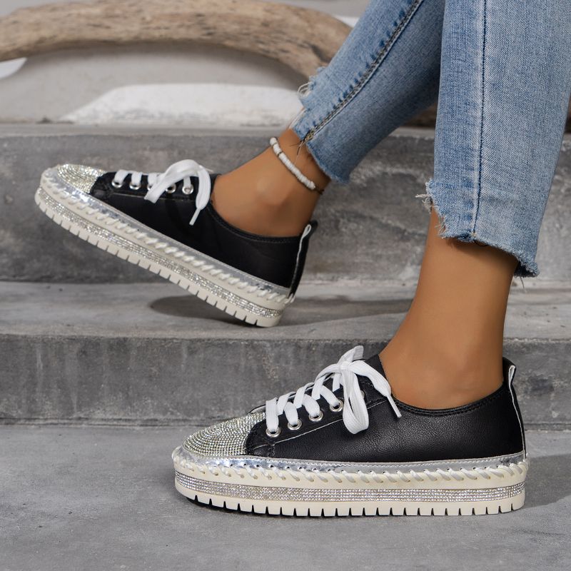 Women New Round Toe Ballet Flats Platform Shallow Creepers Dress Casual Fashion Sneakers Zapatos De Mujer_vogvips.com