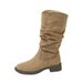 Short Thick Heel Mid-Calf Slouch Women's Summer 2025 New Autumn Melad Western Cowboy Martin Boots_vogvips.com