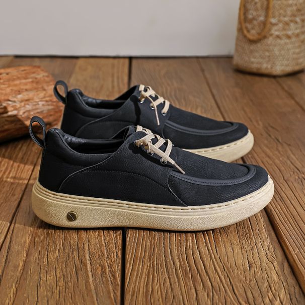 Euro Step Autumn Winter New Trend British Style Leather Thick Lightweight Casual Low Top Soft Sole Board Shoes Personality_vogvips.com