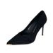 2025 Autumn New High-Heeled Shoes: Elegant Pointed-Toe Shallow Suede Slip-On Commuting Heels_vogvips.com