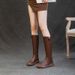 Genuine Leather Martin For Women, Over-the-Knee Slimming Riding Thick Sole, Fleece-Lined, Autumn And Winter Long Boots,_vogvips.com