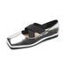 Silver Ballet Shoes Women's Light Mouth Vintage Cross Strap Square Head Single Shoes Women's Soft Sole_vogvips.com