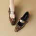 Cameido Women's Small Square - Toed Low - Heeled Mary Jane Shoes, Leopard - Print One - Strap Low - Cut Single - Sole Shoes For Spring 2025_vogvips.com
