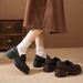 Chunky Sole Dress Loafers Elegant Slip On Shoes With Decorative Buckle For Daily Office Wear_vogvips.com