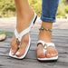 New Summer Women's Toe Post Flip Flops, Flat Beach Sandals, Versatile Outdoor Plus Size Slippers_vogvips.com