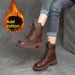 Women's Martin British Style Short 2025 Winter Korean Version Fleece Lined Thickened Versatile Thick Sole Riding Boots_vogvips.com