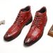 European Warm Series British Style Fashion Martin Mid-top Crocodile Pattern Embossed Lace-up Business Leather Men's Boots_vogvips.com