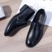 Men’s Shoes Black Leather Shoes Men's Breathable Korean Style Trendy Casual Shoes Business Formal Men's Leather Shoes Round Head_vogvips.com
