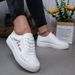 2026 New Spring/Summer Breathable Leather White Shoes With Hollow Mesh Design, Soft Sole, Versatile, Comfortable Casual_vogvips.com