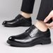 Euro Step Genuine Leather Business Formal Autumn New British Style High-end Single Men's Work Wedding Shoes_vogvips.com
