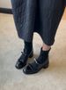 2025 Xiaoxiangfeng Elastic Thin Boots Bow Rear Zipper Thick Heel Short Boots High Heel Thin Socks Boots_vogvips.com